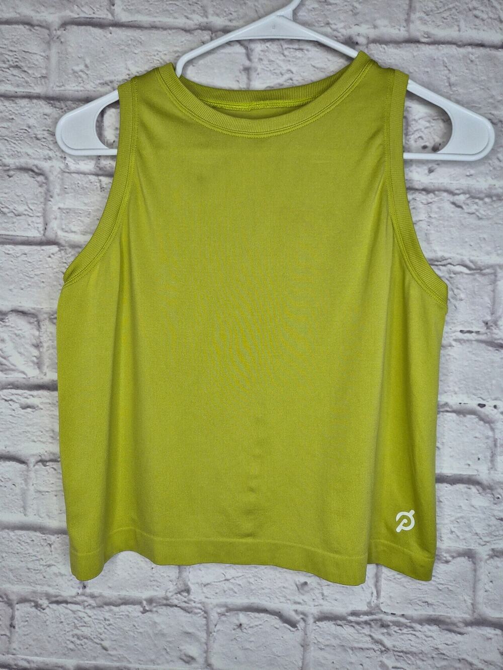 Peloton Seamless Crop Muscle Tank Top Lime Green Chartreuse Neon Women XS/S